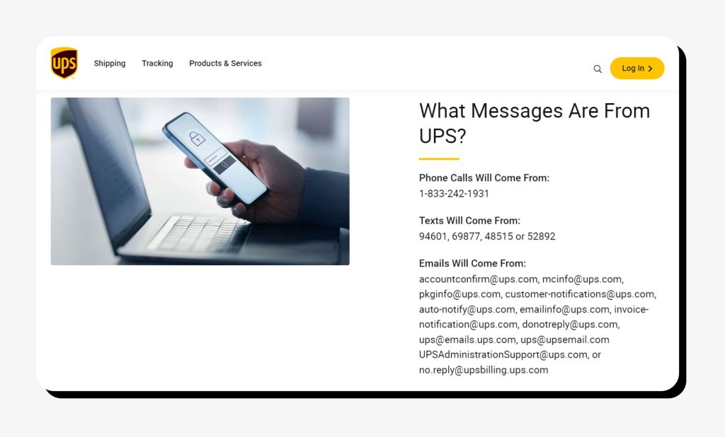 ups website