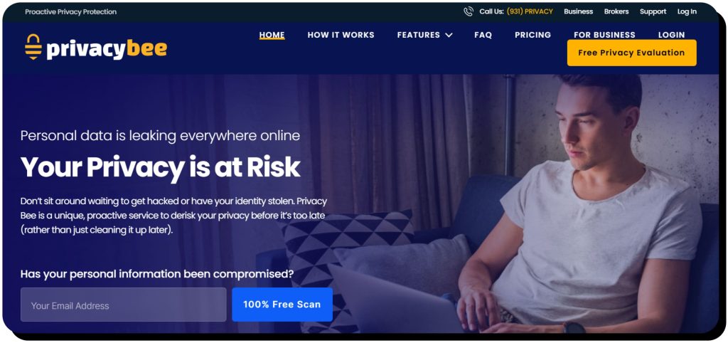 privacy bee review website main page